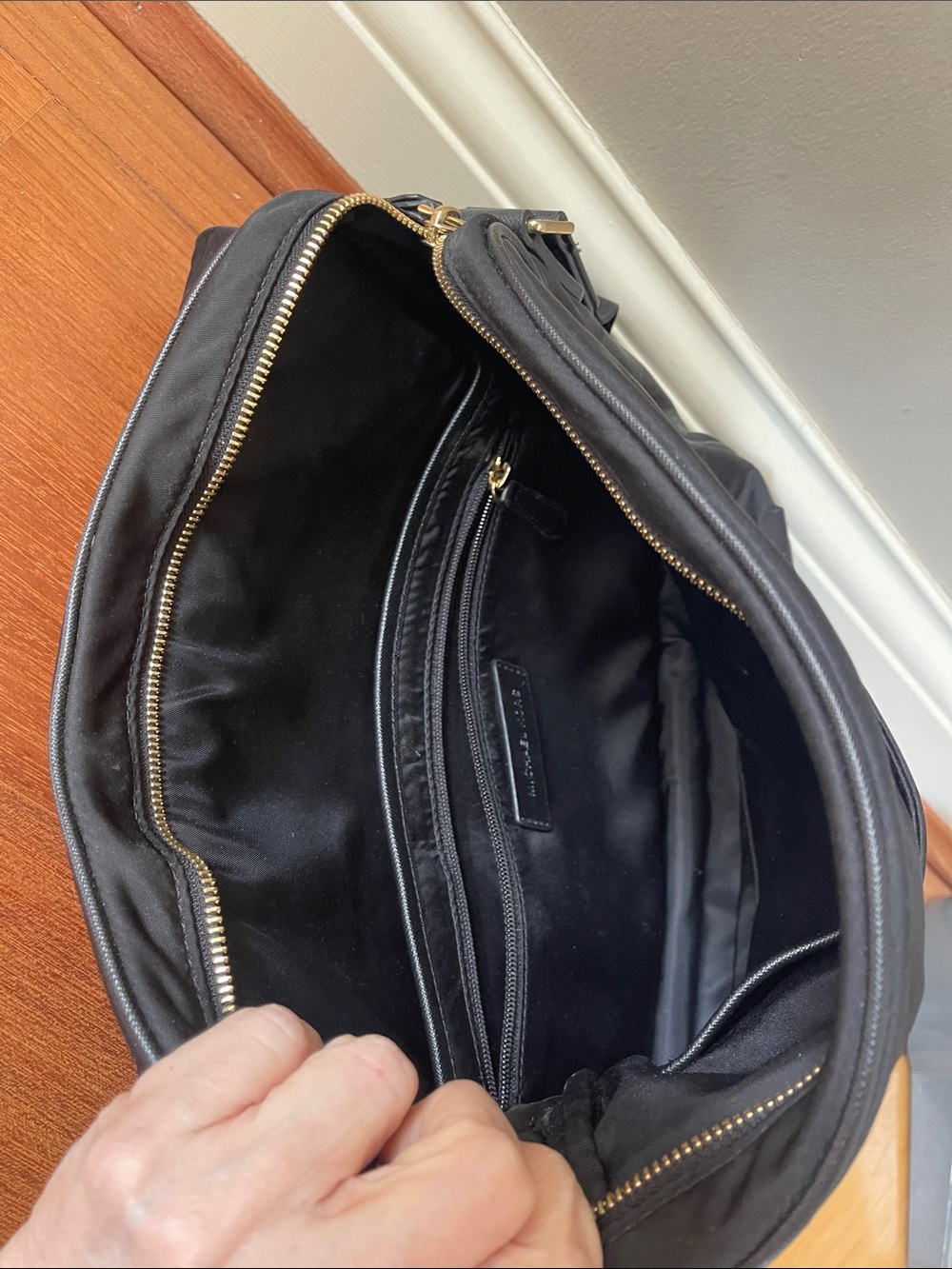 Michael Kors Black Nylon Crossbody Messenger with Gold Hardware - Picture 6 of 6
